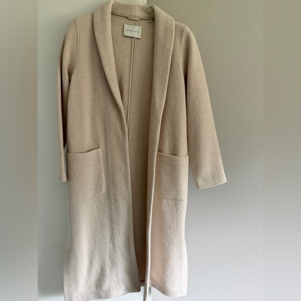 Babaton Cream Long Coatigan